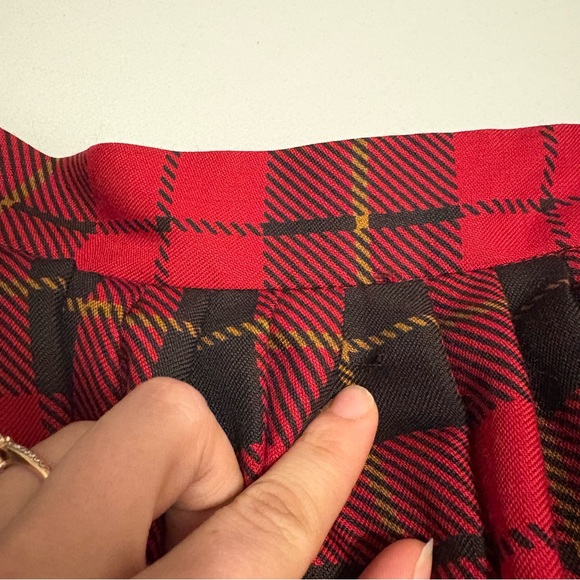 Vintage Ralph Lauren Wool Midi Skirt Pheasant Hunt Pleated 80s A-line Country - Picture 10 of 12